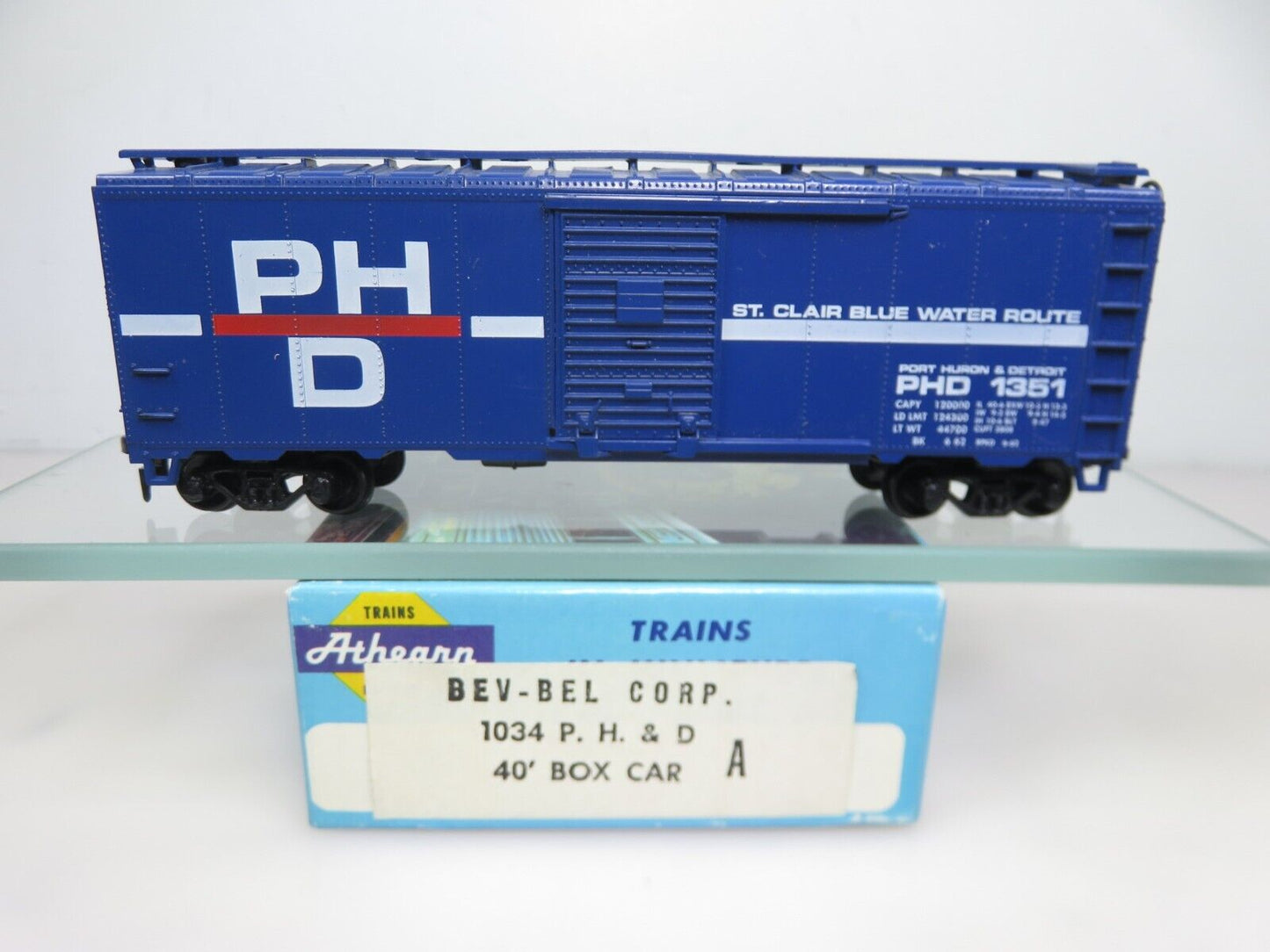 Bev-Bel Athearn HO Scale PH&D Port Huron & Detroit 40' Boxcar #1351