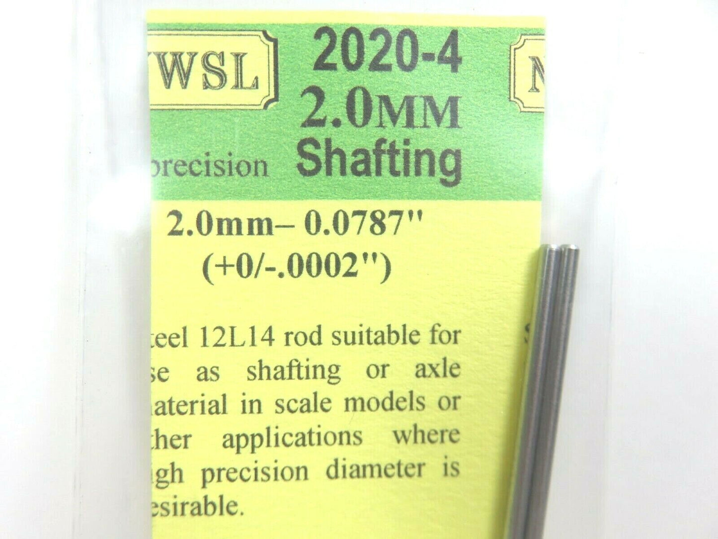 Northwest Short Line #2020-4 NWSL 2mm Shafting (2) 6 inch Pieces Ho Locomotives