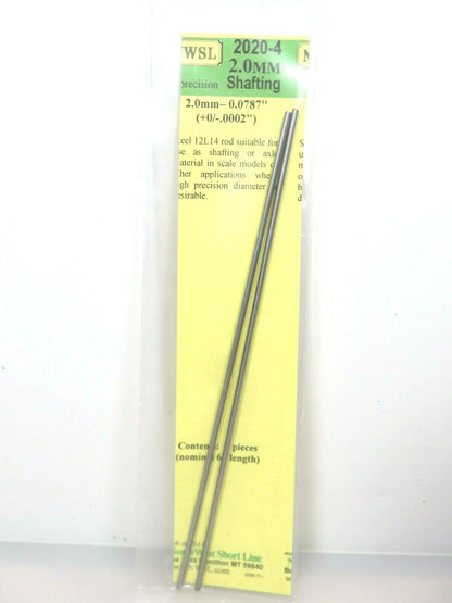Northwest Short Line #2020-4 NWSL 2mm Shafting (2) 6 inch Pieces Ho Locomotives