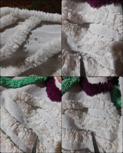 Shabby Chic Chenille Bedspread, Vintage Mauve Rose Floral on White Cotton, Full Size Cottage Bedding